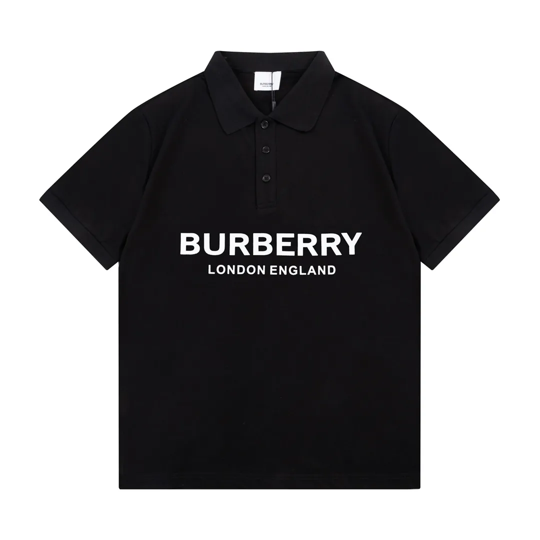 BURBERRY Classic Lo GO ， Retro Same Style Polo Versatile : Black Size：M-2XL